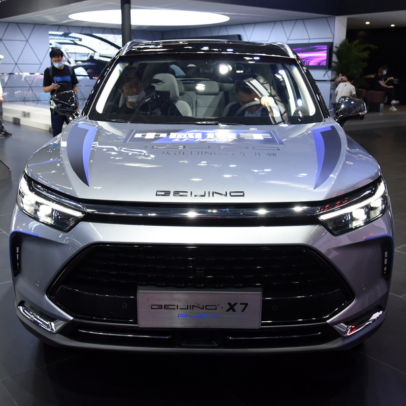 124 кВт Общая мощность двигателя Baic Пекин X7 PHEV Вставка в гибридный внедорожник Автомобиль с левым приводом